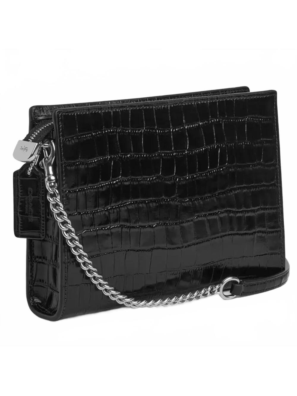 Coach Slim Crossbody Bag NWT Silver/Black CAT22 - Picture 5 of 6